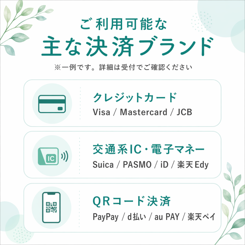 ご利用可能な主な決済ブランド